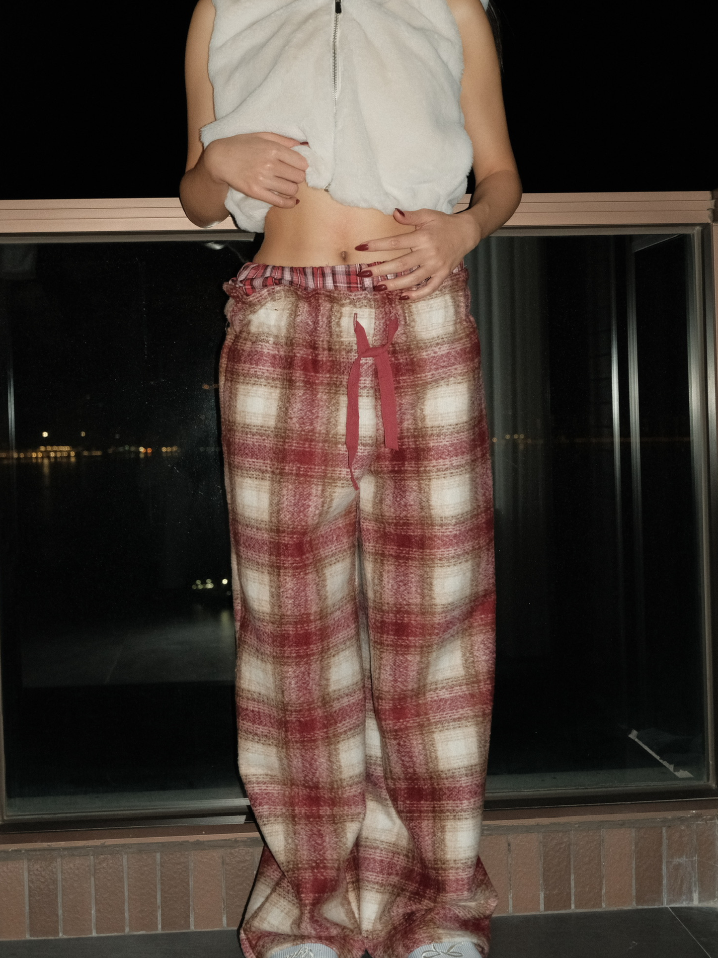 Red Plaid Long Pants