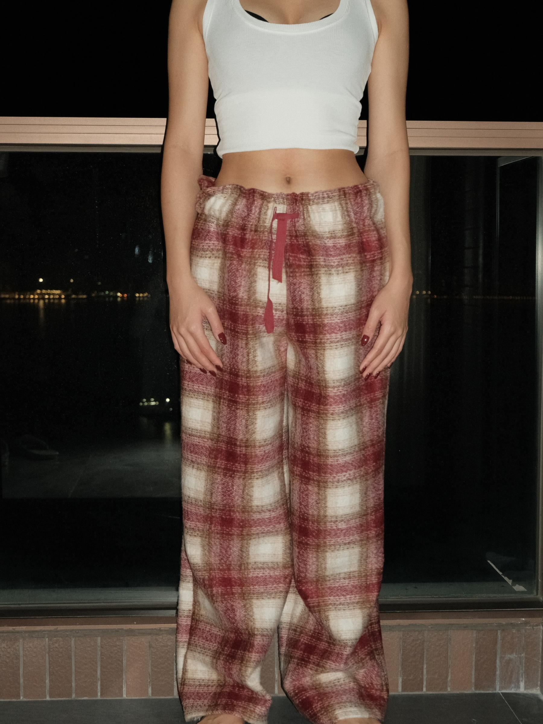 Red Plaid Long Pants